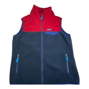 Patagonia Blue Insulated Vest with Color-Block Design